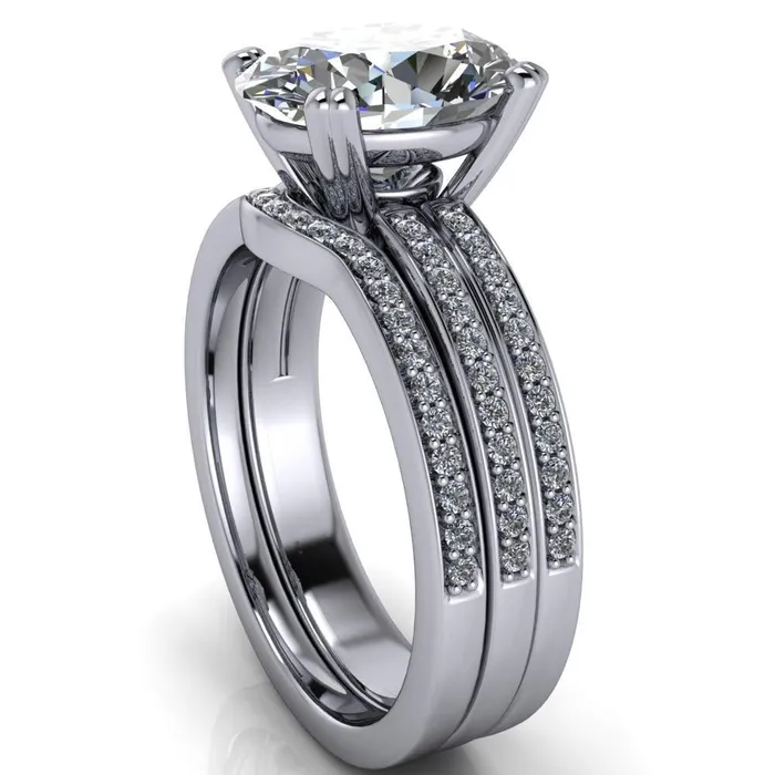 Rings Fire Brilliance Sophina Oval Center Stone 4 Double Prong Split Shank Engagement Ring