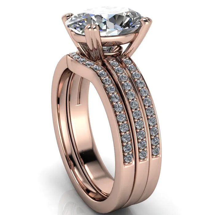 Rings Fire Brilliance Sophina Oval Center Stone 4 Double Prong Split Shank Engagement Ring