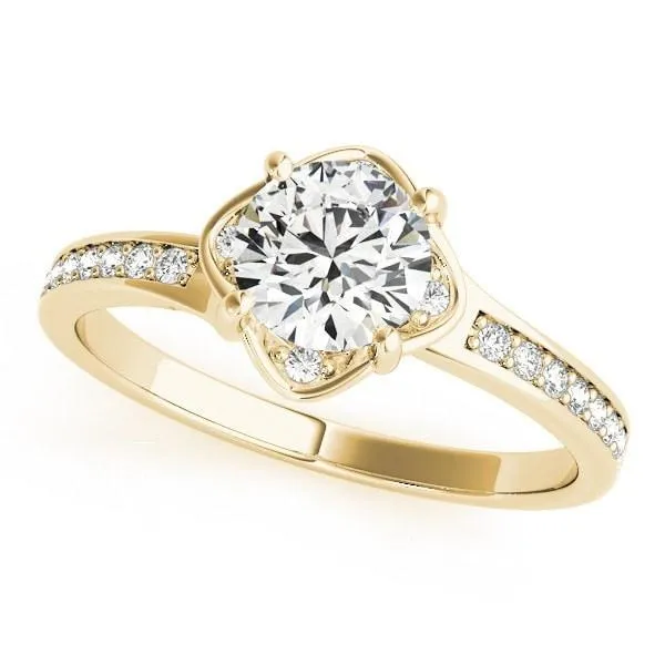 Rings Jodi Round Center Stone Halo 4 Prong Engagement Ring Fire Brilliance Rings Jodi Round Center Stone Halo 4 Prong Engagement Ring Fire Brilliance