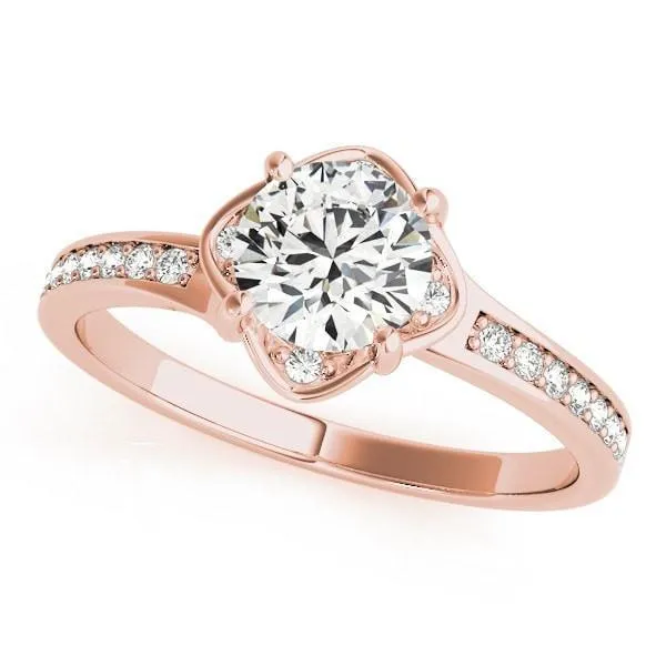 Rings Jodi Round Center Stone Halo 4 Prong Engagement Ring Fire Brilliance 