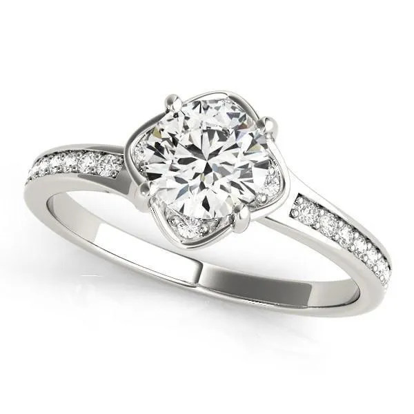 Rings Jodi Round Center Stone Halo 4 Prong Engagement Ring Fire Brilliance 
