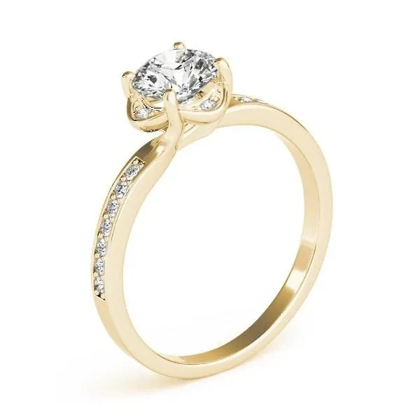 Rings Jodi Round Center Stone Halo 4 Prong Engagement Ring Fire Brilliance 