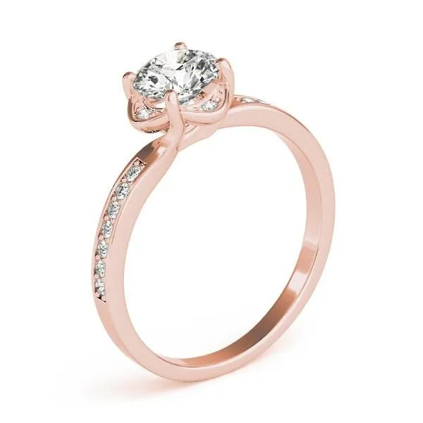 Rings Jodi Round Center Stone Halo 4 Prong Engagement Ring Fire Brilliance 