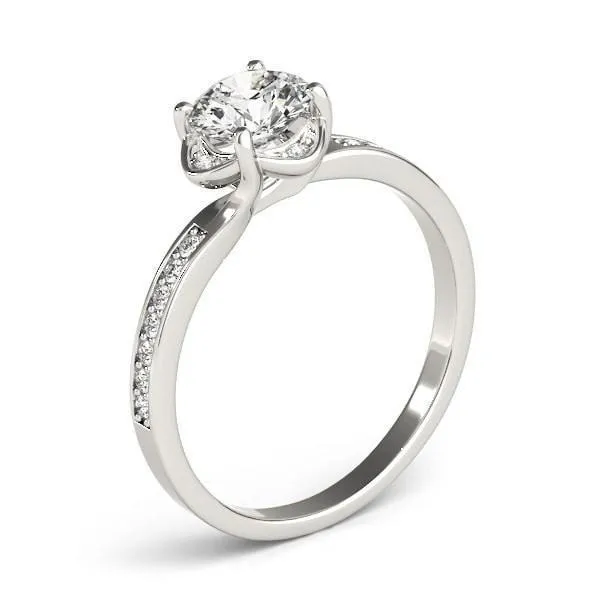 Rings Jodi Round Center Stone Halo 4 Prong Engagement Ring Fire Brilliance 