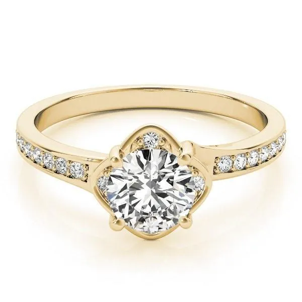 Rings Jodi Round Center Stone Halo 4 Prong Engagement Ring Fire Brilliance 