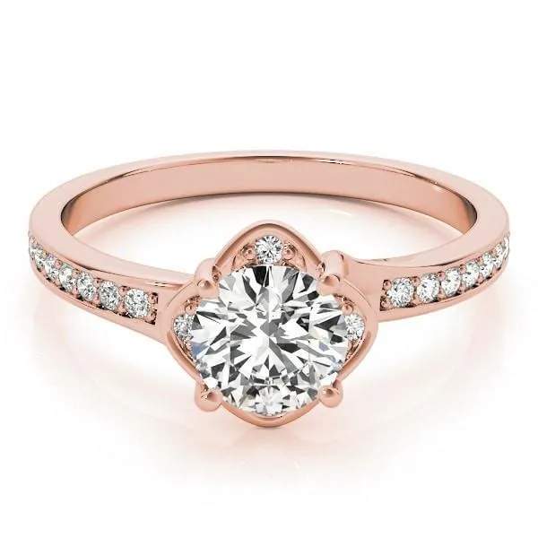 Rings Jodi Round Center Stone Halo 4 Prong Engagement Ring Fire Brilliance 