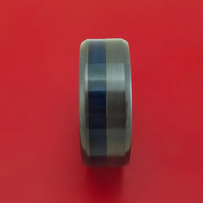Rings Lashbrook Black Zirconium Ring with Hardwood Inlay and Interior Hardwood Sleeve Custom Made Band Rings Lashbrook Black Zirconium Ring with Hardwood Inlay and Interior Hardwood Sleeve Custom Made Band