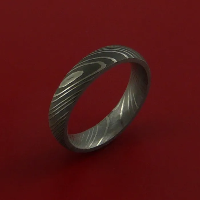 Rings Lashbrook Damascus Steel Ring Custom Made Band