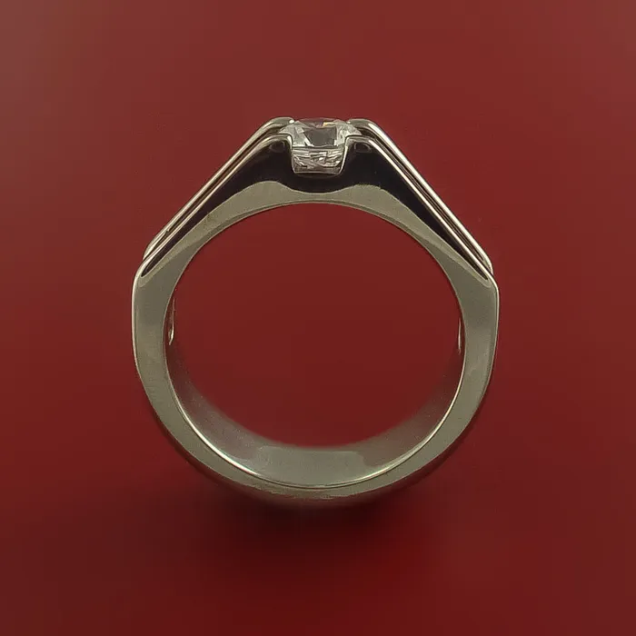 Rings Lashbrook Titanium Ring with TensionSet Moissanite Custom Made Band Rings Lashbrook Titanium Ring with TensionSet Moissanite Custom Made Band