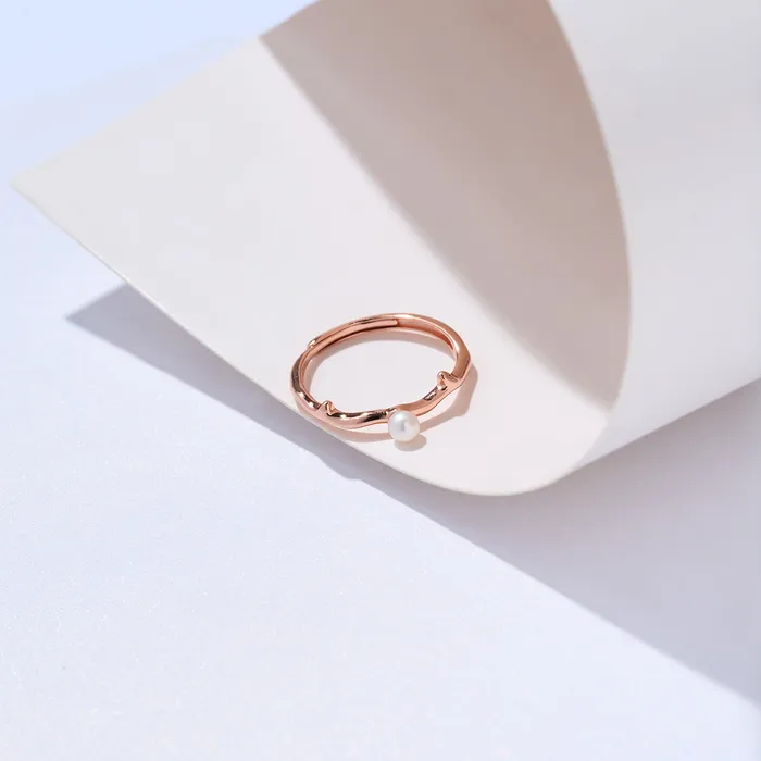 Rings Pearly Lustre Top Grade Freshwater Pearl Ring WR00318 ROSE