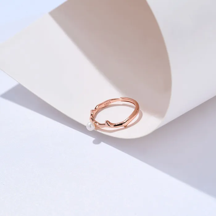 Rings Pearly Lustre Top Grade Freshwater Pearl Ring WR00318 ROSE