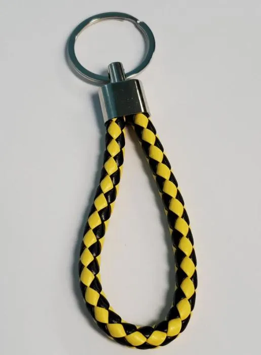 Rings POLLY K112 Yellow Black Leather Keychain