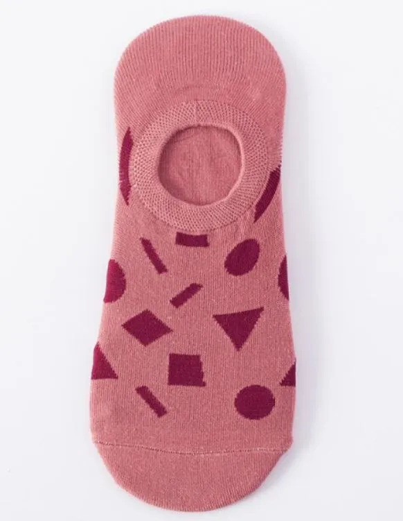 Rings POLLY SF41 Mauve Assorted Shapes Low Cut Socks