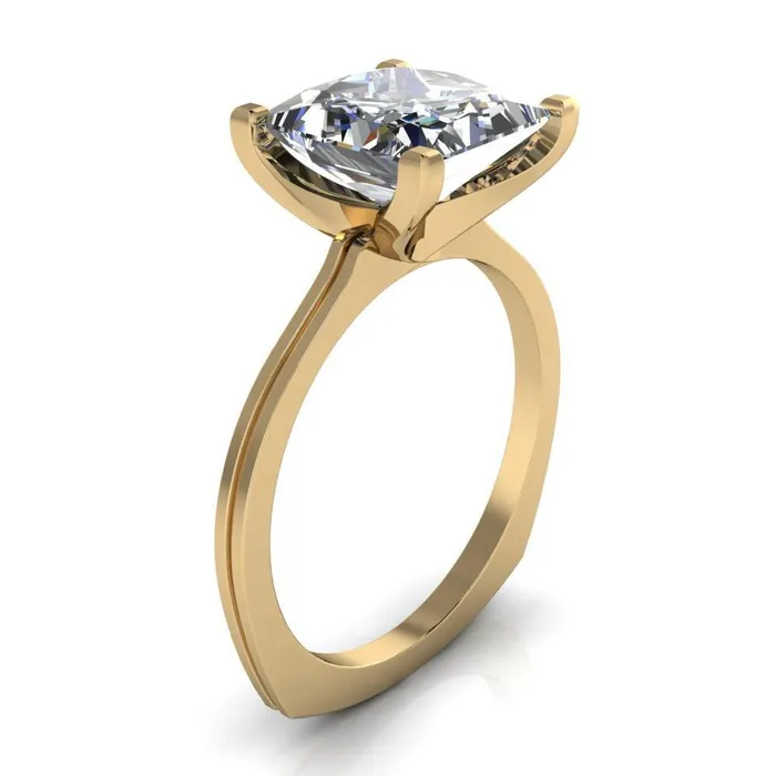 Rings Ruth PrincessSquare Moissanite Euro Shank Ring Fire Brilliance 