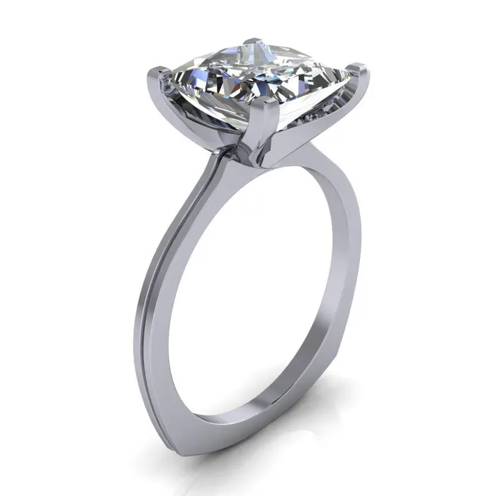 Rings Ruth PrincessSquare Moissanite Euro Shank Ring Fire Brilliance 