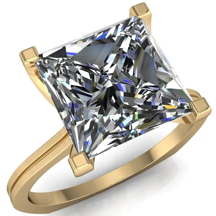 Rings Ruth PrincessSquare Moissanite Euro Shank Ring Fire Brilliance 