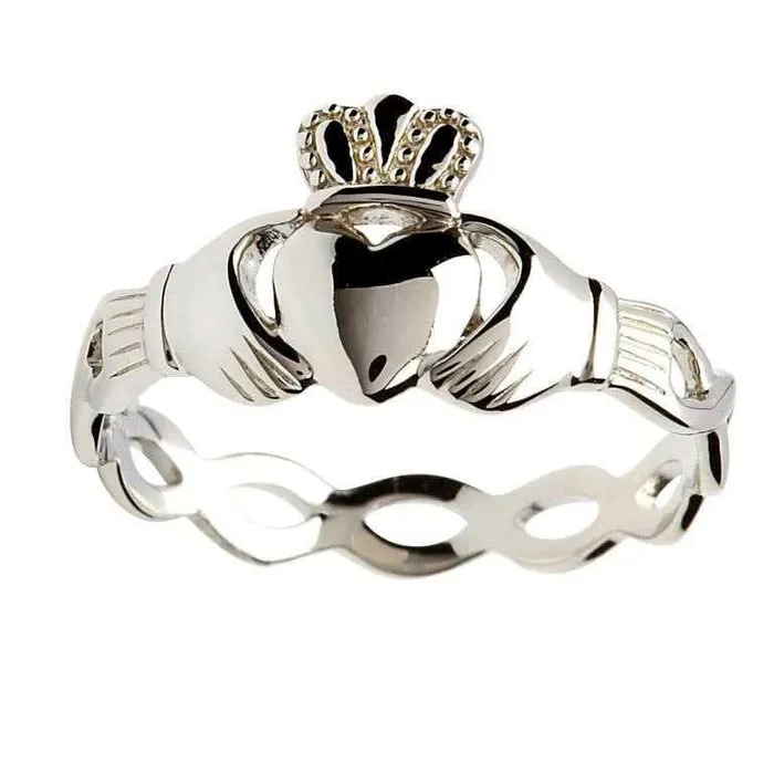 Rings Shanore Ladies Silver Claddagh Open Twist Band