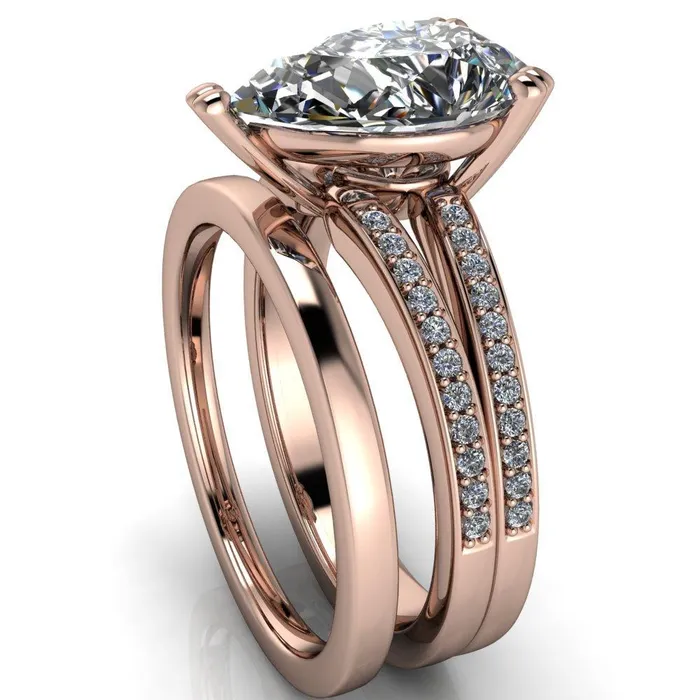 Rings Sophina Pear Center Stone 3 Double Prong Split Shank Engagement Ring Fire Brilliance 