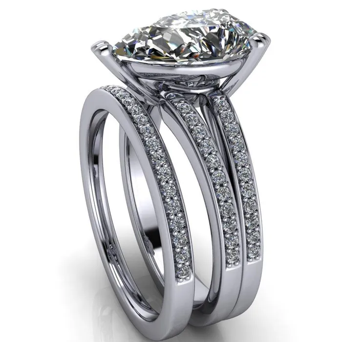 Rings Sophina Pear Center Stone 3 Double Prong Split Shank Engagement Ring Fire Brilliance 