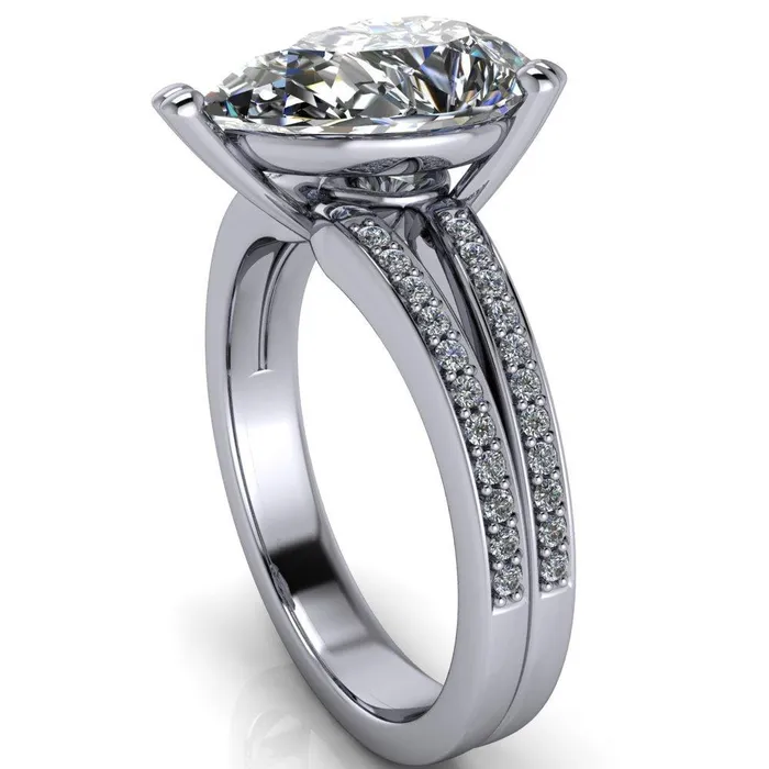 Rings Sophina Pear Center Stone 3 Double Prong Split Shank Engagement Ring Fire Brilliance 