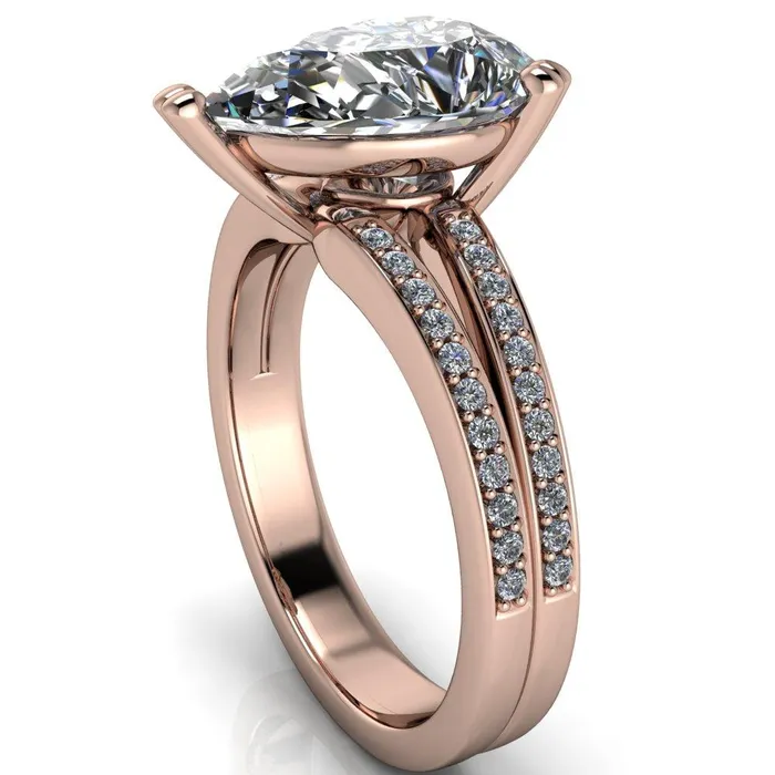 Rings Sophina Pear Center Stone 3 Double Prong Split Shank Engagement Ring Fire Brilliance 