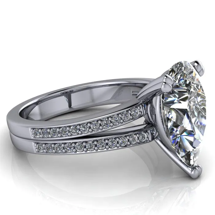 Rings Sophina Pear Center Stone 3 Double Prong Split Shank Engagement Ring Fire Brilliance 