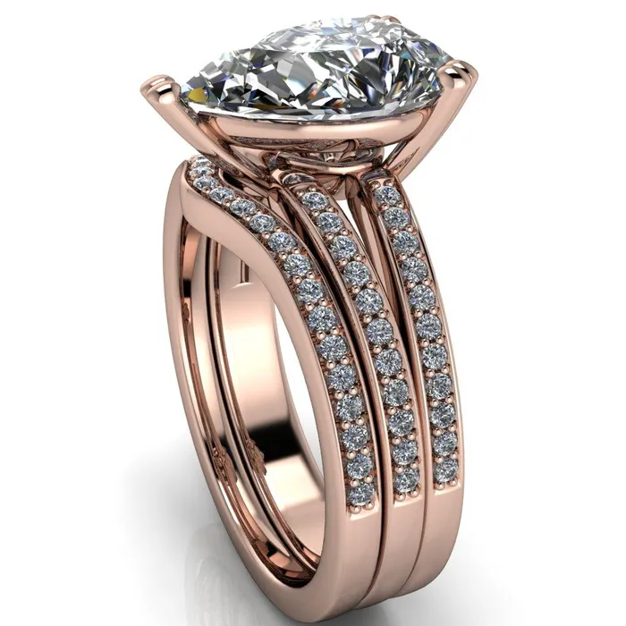 Rings Sophina Pear Center Stone 3 Double Prong Split Shank Engagement Ring Fire Brilliance 