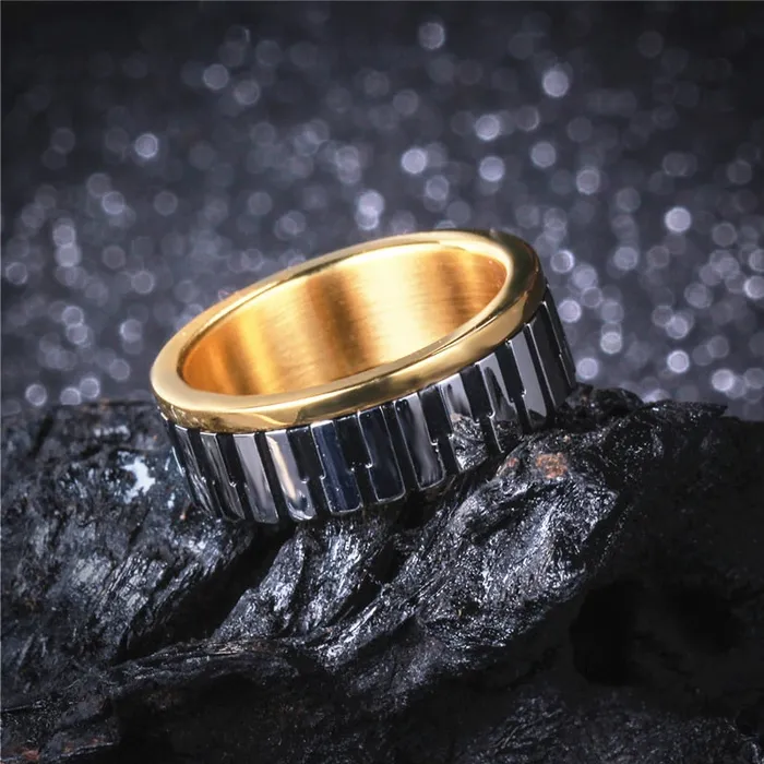 Rings SoulMen Jewelry Store Piano Forever Fashion Ring Gold Color