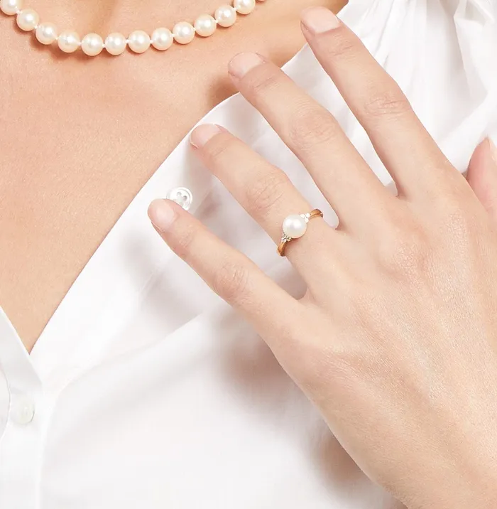 Rings spt Freshwater Pearl Diamond Grace Ring