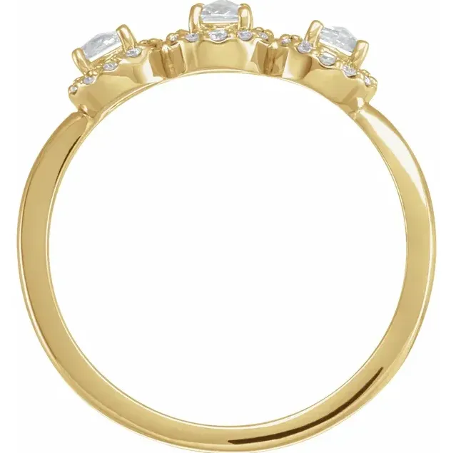 Rings Stackables 13 CTW Natural RoseCut Diamond Faceted Anniversary Ring Fire Brilliance 
