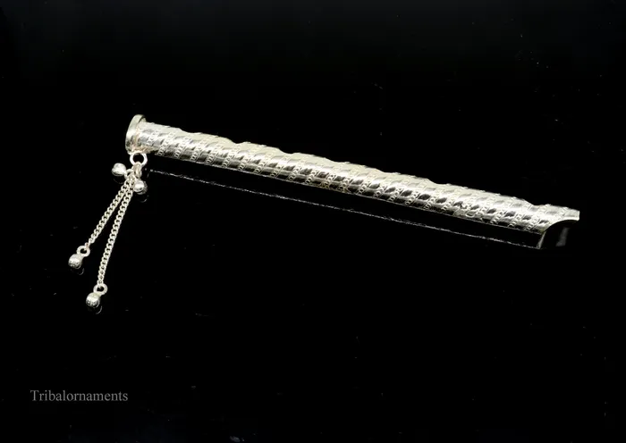 Rings TRIBAL ORNAMENTS 6 long handmade sterling silver stunning divine Lord Krishna flute Amazing krishna gifting silver accessories puja utensils su388