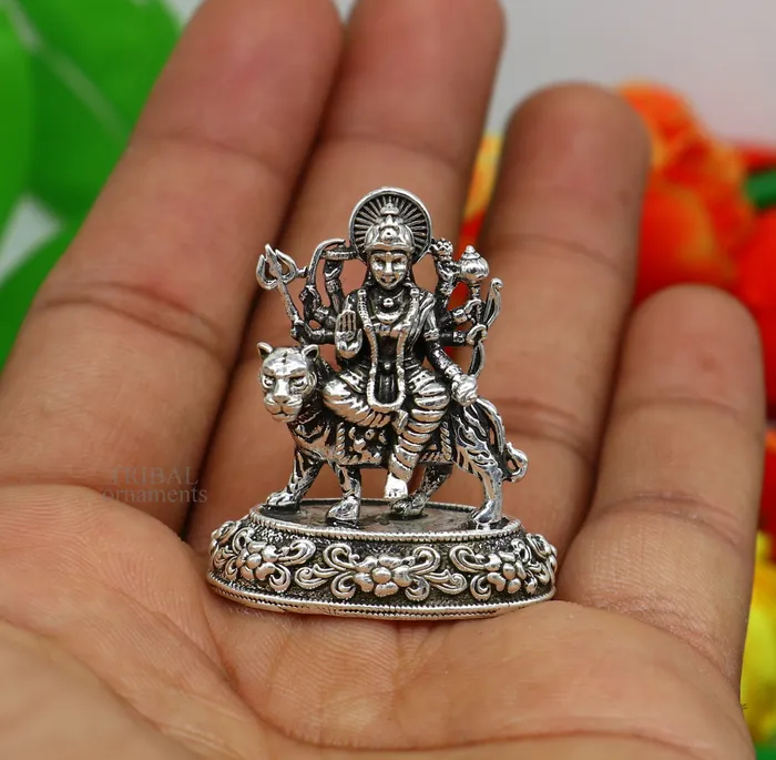 Rings TRIBAL ORNAMENTS 925 Sterling silver Goddess durgabhawani maa Pooja Articles statue handcrafted decorative statue sculpture amazing gifting Art489