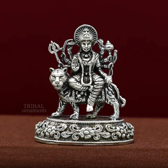 Rings TRIBAL ORNAMENTS 925 Sterling silver Goddess durgabhawani maa Pooja Articles statue handcrafted decorative statue sculpture amazing gifting Art489