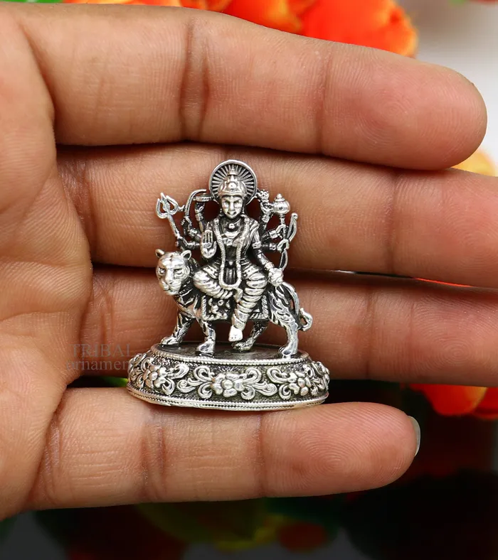 Rings TRIBAL ORNAMENTS 925 Sterling silver Goddess durgabhawani maa Pooja Articles statue handcrafted decorative statue sculpture amazing gifting Art489