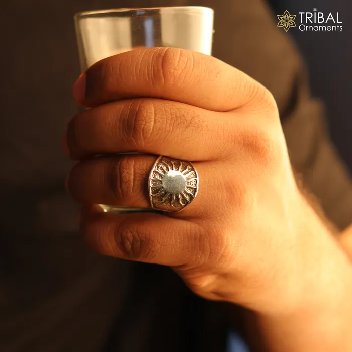 Rings TRIBAL ORNAMENTS 925 sterling silver heavy sun design ring mens Jewelry sr763 Rings TRIBAL ORNAMENTS 925 sterling silver heavy sun design ring mens Jewelry sr763