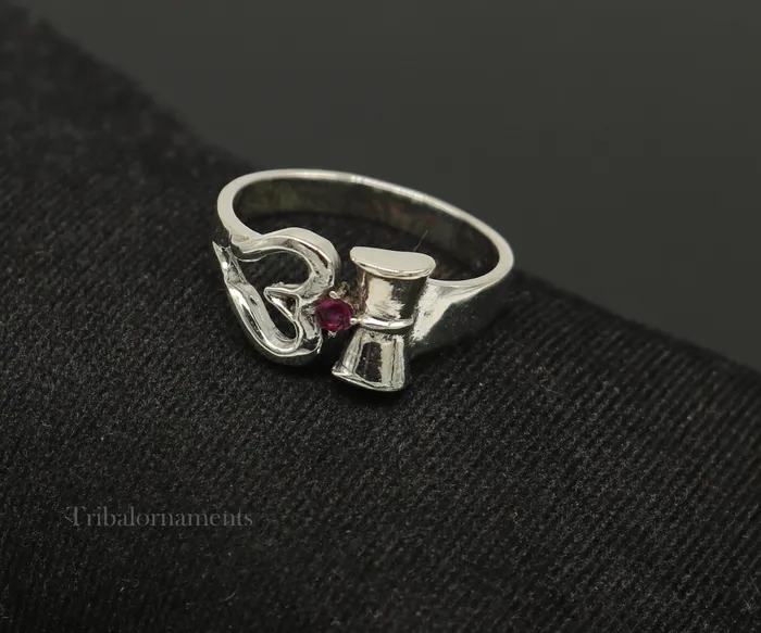 Rings TRIBAL ORNAMENTS 925 sterling silver vintage customized design shiva trident trishul damaru ring band excellent customized ring unisex jewelry ring446 Rings TRIBAL ORNAMENTS 925 sterling silver vintage customized design shiva trident trishul damaru ring band excellent customized ring unisex jewelry ring446