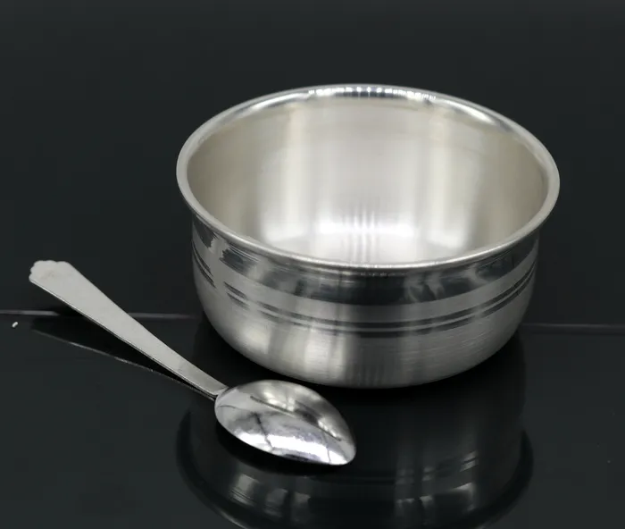 Rings TRIBAL ORNAMENTS 999 pure fine silver handmade silver bowl and spoon set silver utensils silver art tray stay babykids healthy silver vessels sv75 Rings TRIBAL ORNAMENTS 999 pure fine silver handmade silver bowl and spoon set silver utensils silver art tray stay babykids healthy silver vessels sv75
