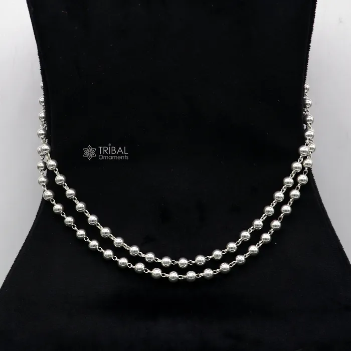 Rings TRIBAL ORNAMENTS All size 925 Sterling silver adjustable handmade 6 mm beaded chain plain design belly chain waist chain Saree chain belly dance wch28 Rings TRIBAL ORNAMENTS All size 925 Sterling silver adjustable handmade 6 mm beaded chain plain design belly chain waist chain Saree chain belly dance wch28