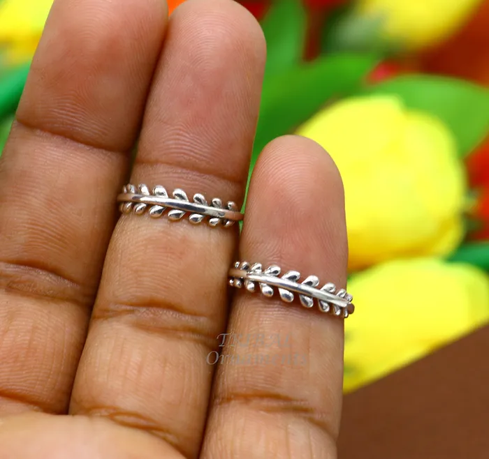 Rings TRIBAL ORNAMENTS Pure 925 sterling silver customized design small toe ring handmade brides stylish tribal jewelry collection from inida ytr12