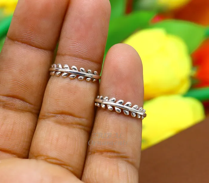 Rings TRIBAL ORNAMENTS Pure 925 sterling silver customized design small toe ring handmade brides stylish tribal jewelry collection from inida ytr12