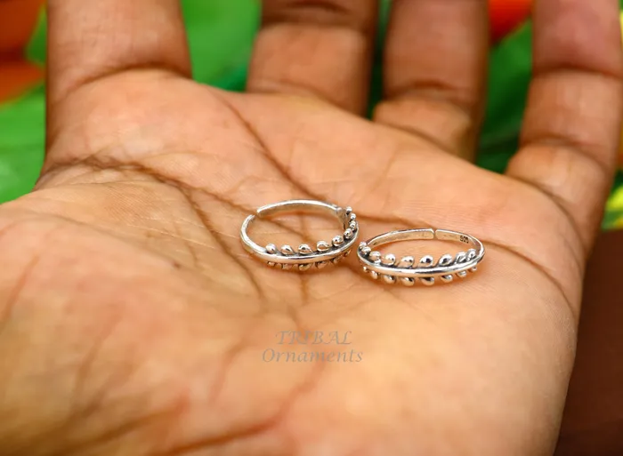 Rings TRIBAL ORNAMENTS Pure 925 sterling silver customized design small toe ring handmade brides stylish tribal jewelry collection from inida ytr12