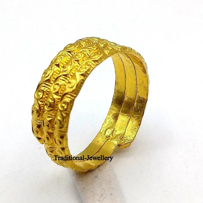 Rings Vintage antique design 22k yellow gold handmade ring band fabulous indian tribal unisex jewelry GR001 TRIBAL ORNAMENTS Rings Vintage antique design 22k yellow gold handmade ring band fabulous indian tribal unisex jewelry GR001 TRIBAL ORNAMENTS