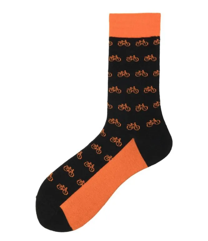 SF497 Black Orange Bicycle Socks POLLY Rings
