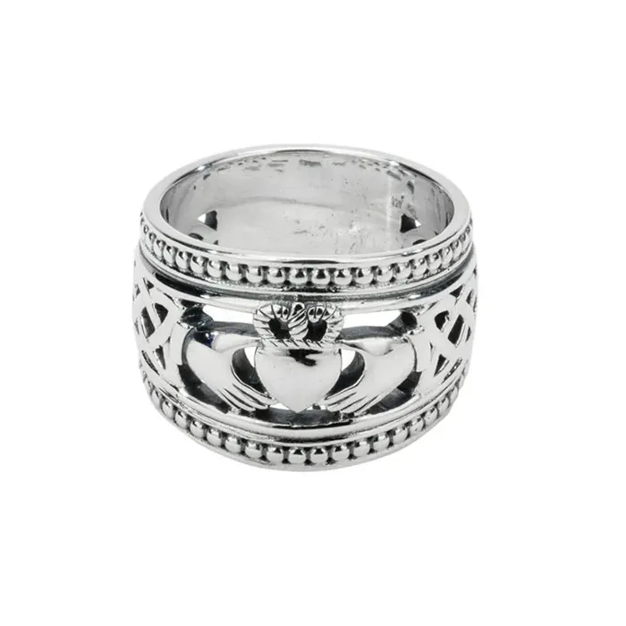 Silver Claddagh Shield Ring Keith Jack Rings