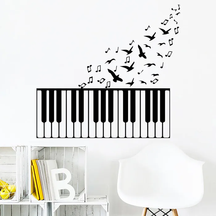 Soaring Birds Piano Wall Sticker COCOPLAY Decal Store Earrings