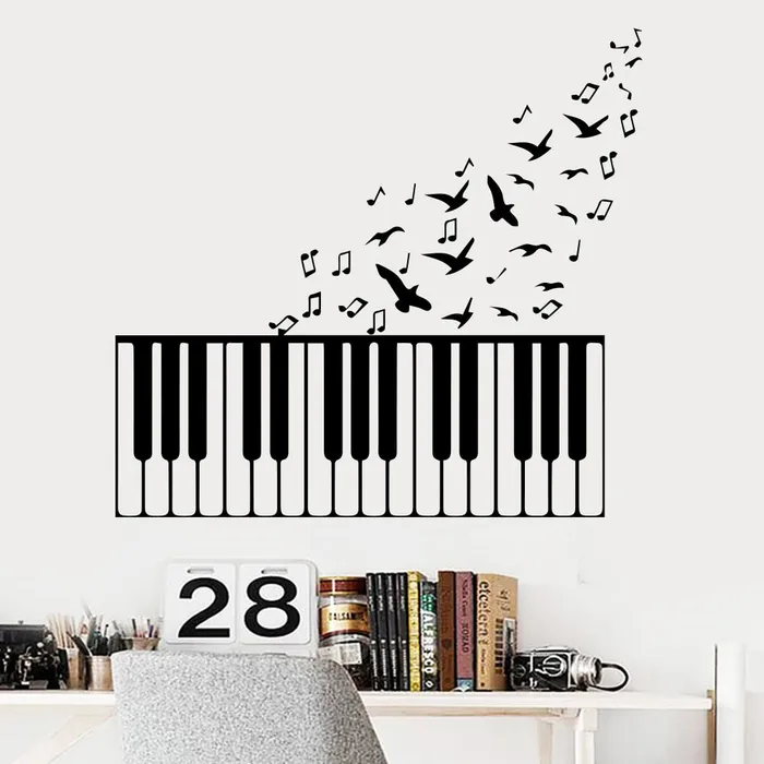 Soaring Birds Piano Wall Sticker COCOPLAY Decal Store Earrings