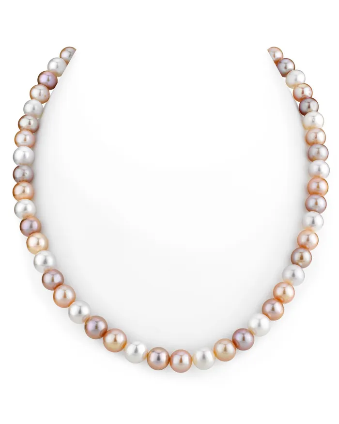 SPT 8085mm Freshwater Multicolor Pearl Necklace AAAA Quality Necklaces
