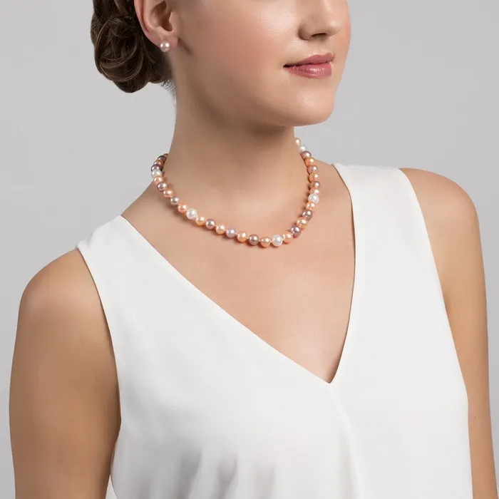 spt Necklaces 95105mm Multicolor Freshwater Pearl Necklace AAAA Quality