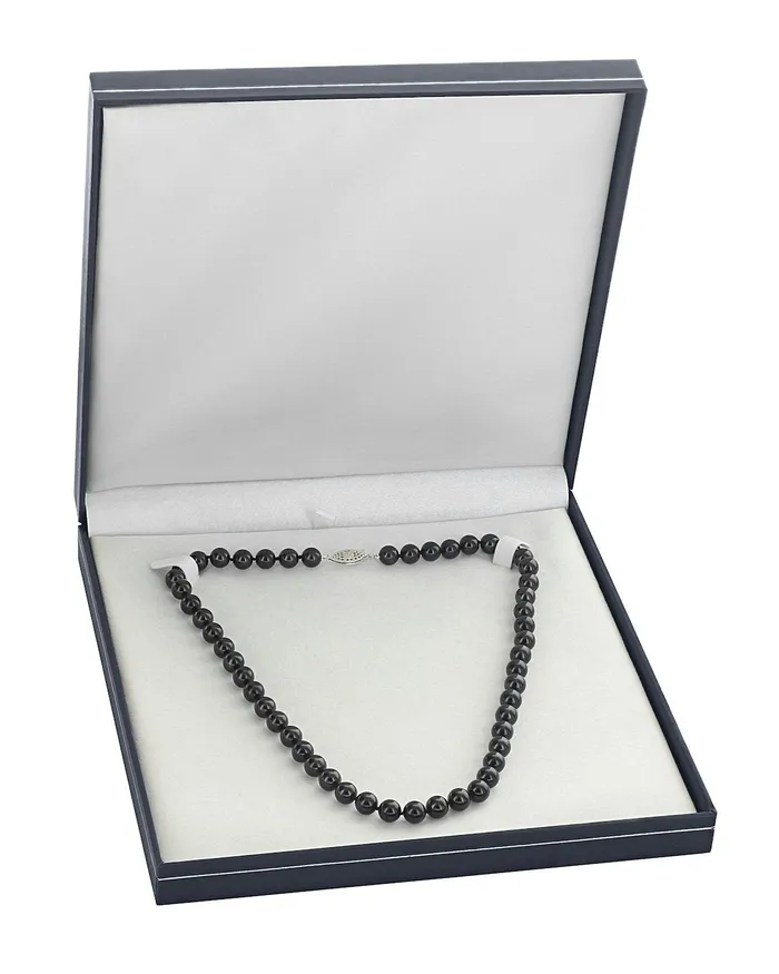 spt Necklaces Black Japanese Akoya Choker Length Pearl Necklace 5055mm AA Quality
