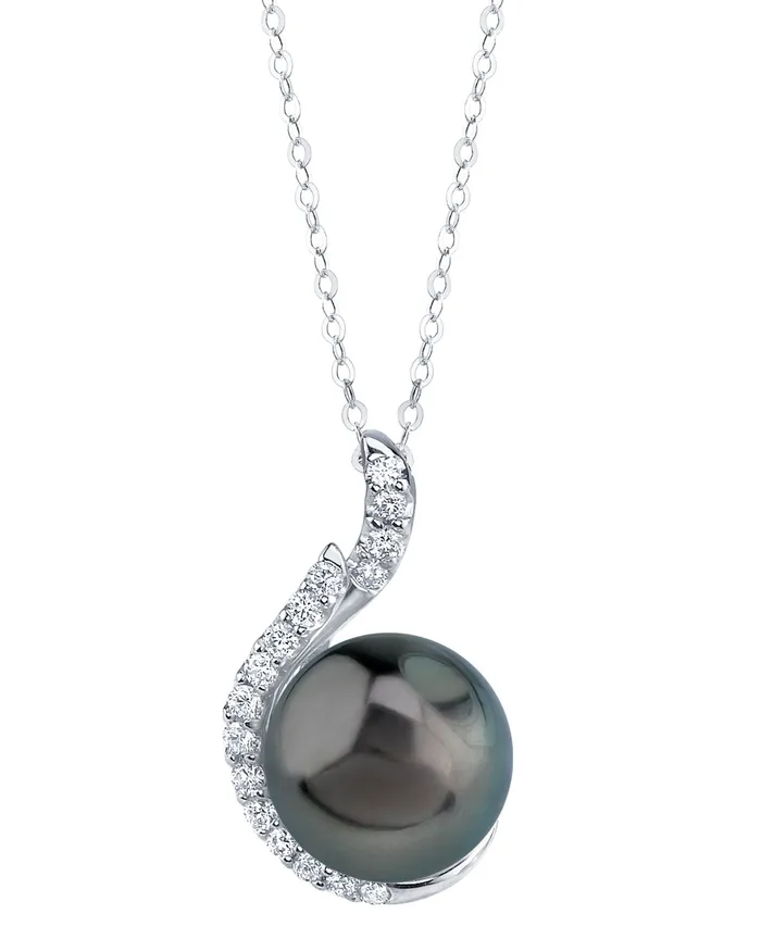 spt Necklaces Tahitian South Sea Pearl Diamond Rebecca Pendant